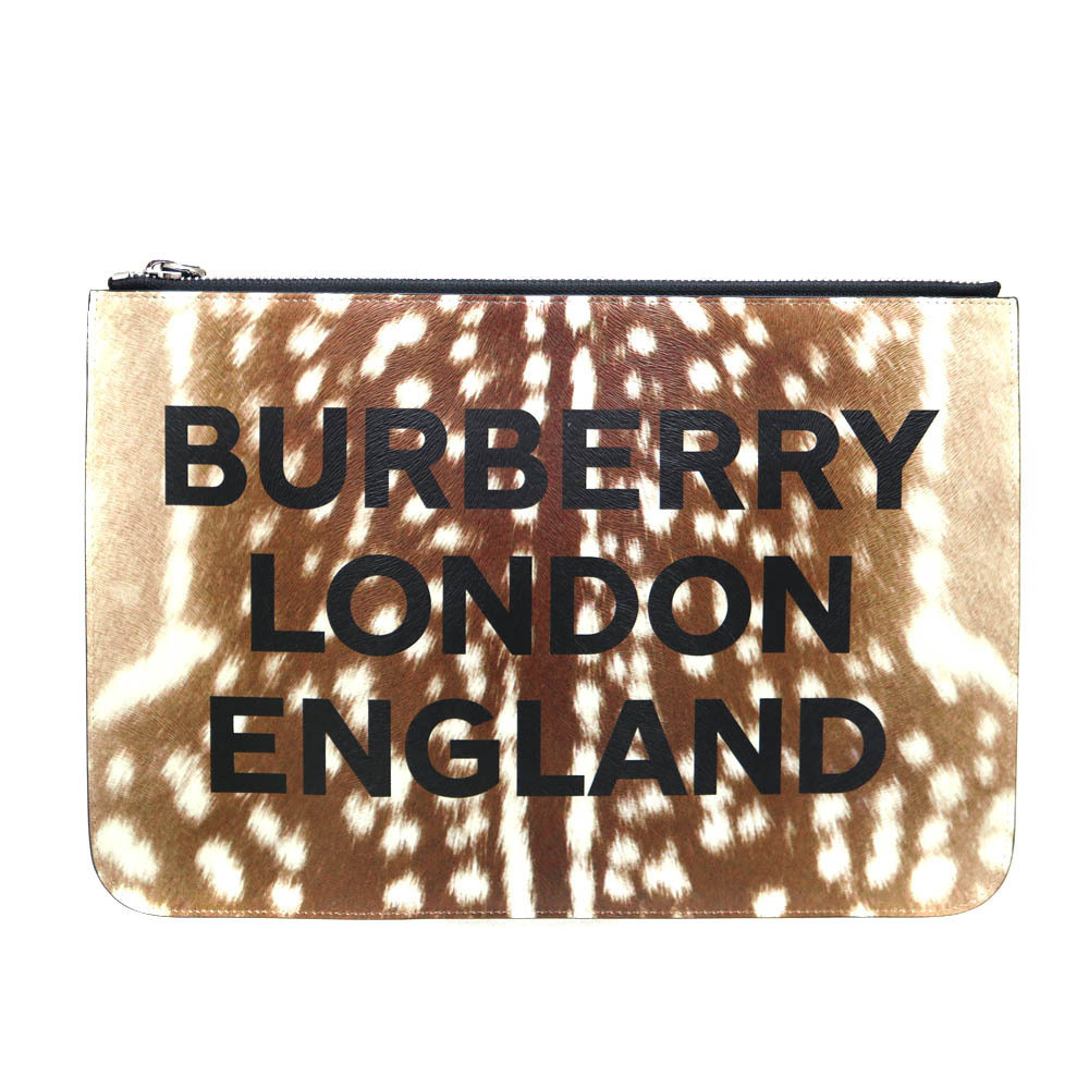 Burberry Clutch Bag Shoulder Handbag Brown Black